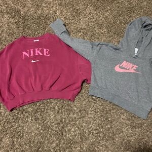Nike Women's Maroon and Gray Sweater Duo
